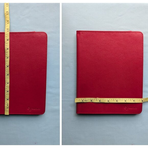 Roocase Red Leather Folio Protective Case Cover Stand Roocase 10"-10.5" Tablet - Picture 13 of 13